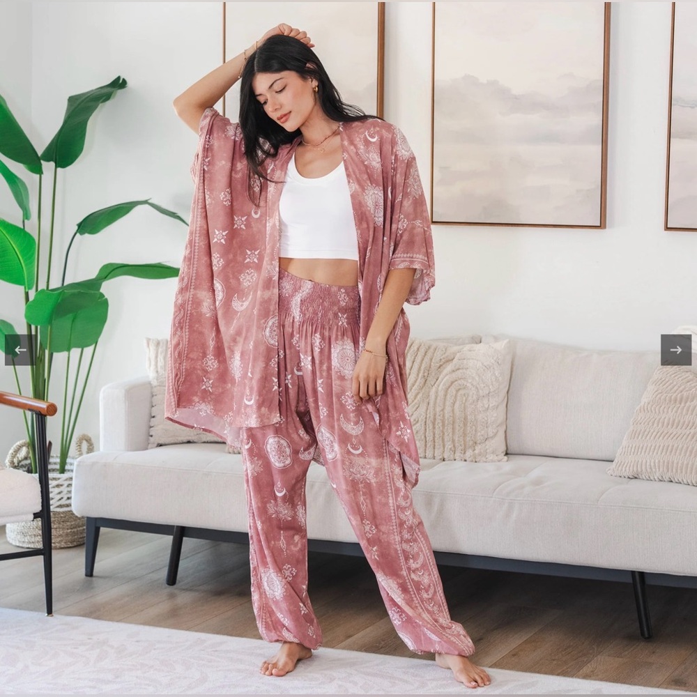 Lotus and Luna Lotus Moon Kimono ~ Dusty Rose